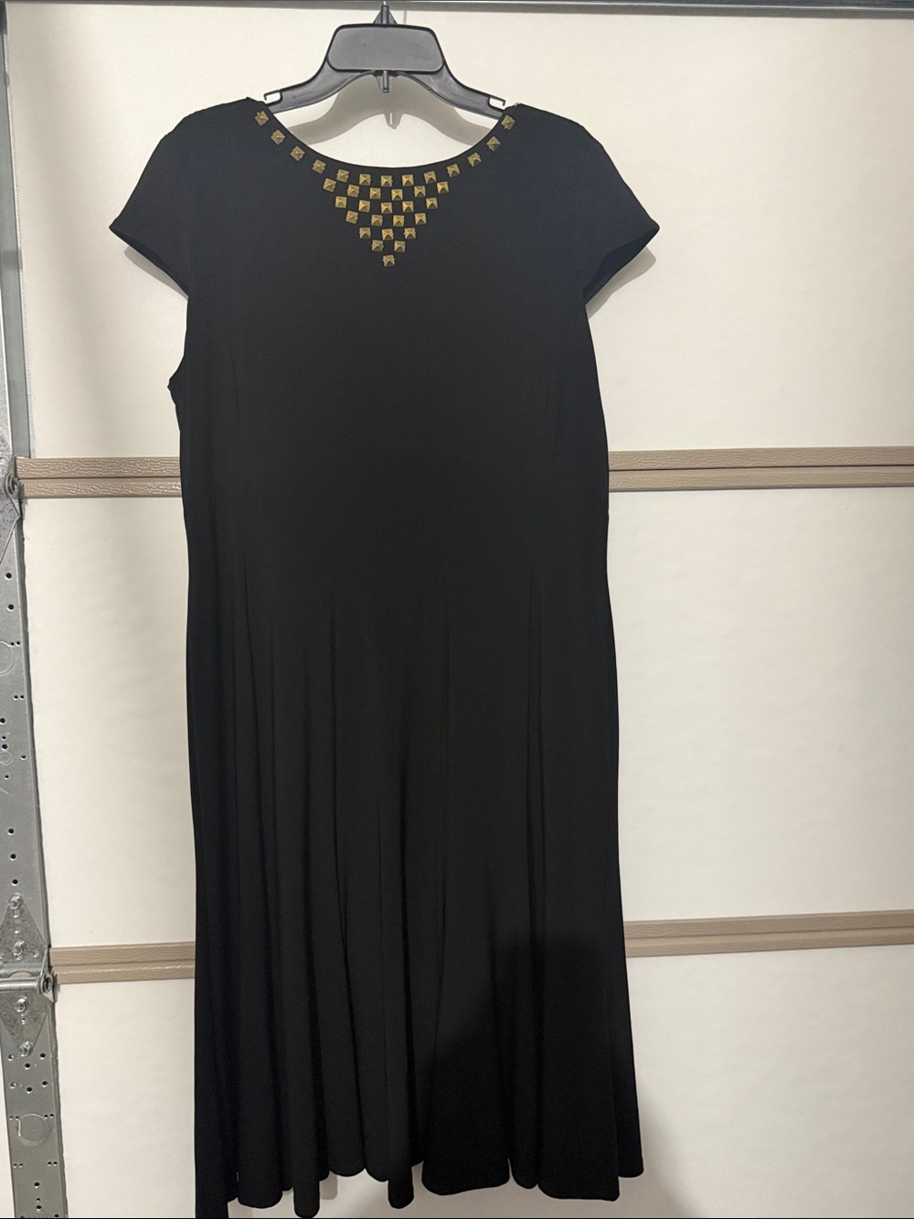 Jones New York Black Maxi Dress with Gold Accents